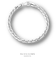 White Gold Finish 8 inch Mens
