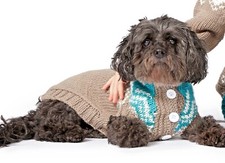 0154 Knitting Fair Isle Dog Jumper Coat (S,M,L) Aran - Vintage Pattern Copy