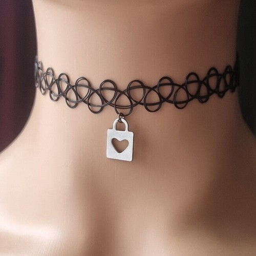 Tattoo choker stretch black - choker,