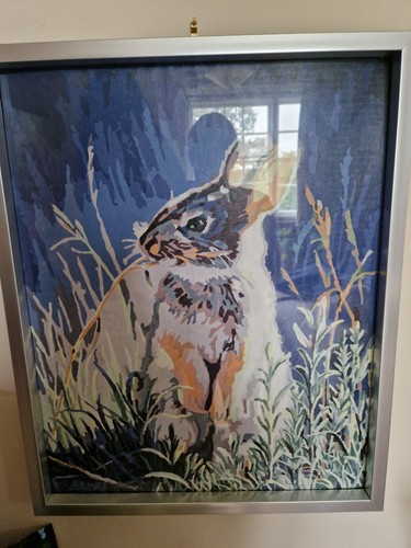 Rabbit hand painted frame - rabbit,