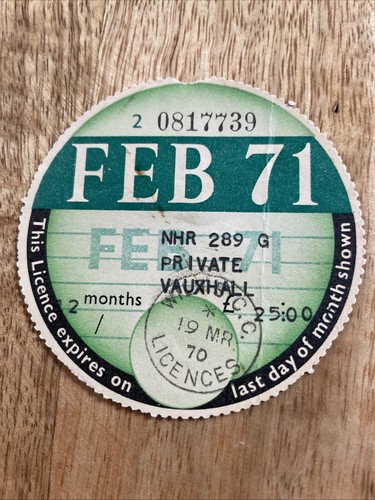 Old vintage tax disc february - old,