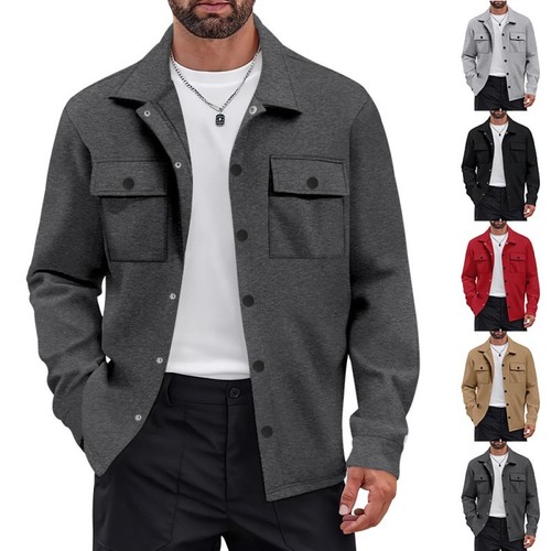 Long sleeve men overshirt snap - long,