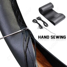 For VAUXHALL CORSA C D Black Genuine Italian Soft Leather Steering Wheel Cover