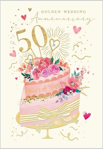 Golden wedding anniversary - golden,