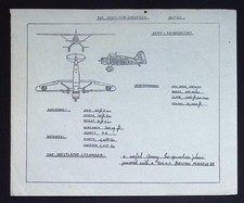 Original WWII Westland Lysander Recognition Drawing – RAF Army Co-Operation
