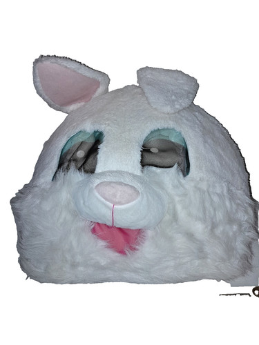 Bunny plush head mask - plush,