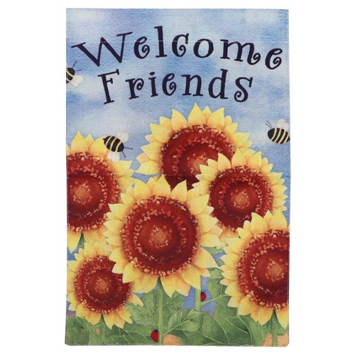 Colorful sunflower garden - sunflower, flag