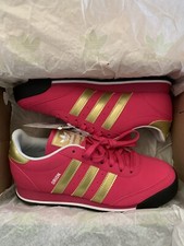 Adidas Pink Orion 2J With Gold Stripes Youth UK 5.5 Womens Girls Brand New Boxed