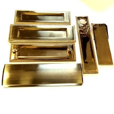 Solid Polished Brass Georgian Style Sprung Letter Plate-Internal Flap Tidy Cover