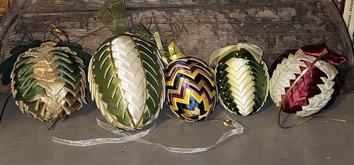 Christmas hand made baubles - hand,