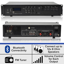 Powerful Stereo Bluetooth Amplifier - Multi-Zone HiFi Mixer - Remote Controlled