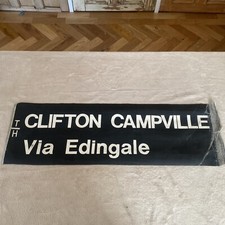 Vintage Linen Bus Destination Blind Sign Reel Tamworth Clifton Campville