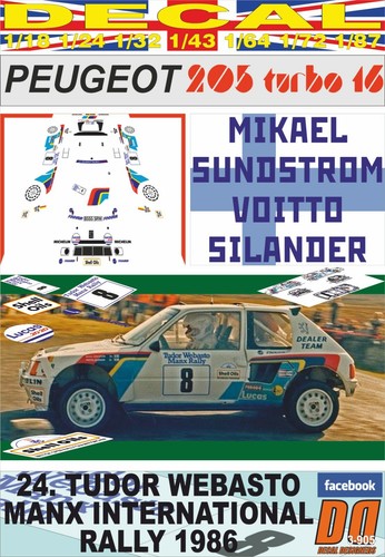 Decal peugeot 205 t16 - decal,