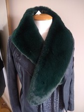 BNWOT John Lewis & Partners Dark Green Faux Fur Tippet / Collar/ Scarf