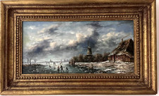 Oil painting Dutch windmill