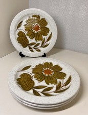 4 Vintage 1970's J&G Meakin Padua Olive Green Ceramic Side Plates x 4 Stoneware