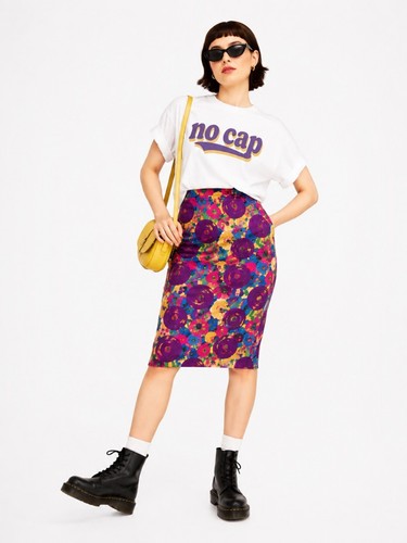 Cotton floral midi - cotton,