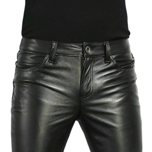 Men faux leather - leather, slim