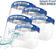 10 x FACE SHIELD FULL FACE VISOR Transparent MASK CLEAR PLASTIC SHEILDS 10 PACK