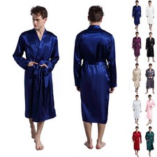UK Men Long Satin Silk Pajamas