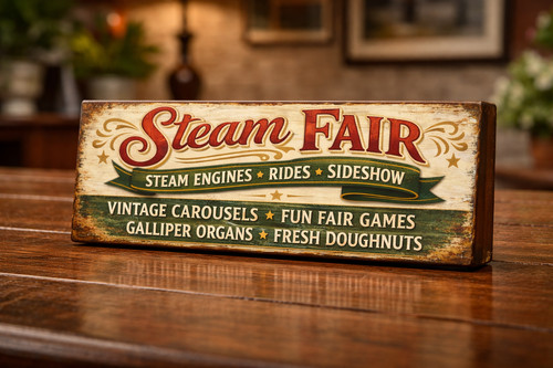 Steam fair sign vintage style - fair,