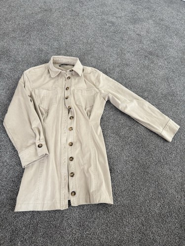 Zara women beige faux suede - beige,