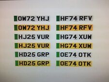 1/18 - 1/24 - 1/43 - Electric Car Number Plates - EV - Any Reg - Self-adhesive
