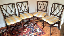 Vintage Set of Four Rare Mid Century Bamboo Dining Chairs