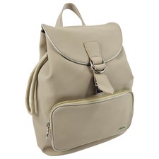 Lacoste Beige Backpack Rucksack Adjustable Straps Lightweight Unisex Adults