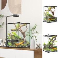 PawHut Glass Reptile Terrarium, Vivarium for Lizards Frogs Snakes Turtles