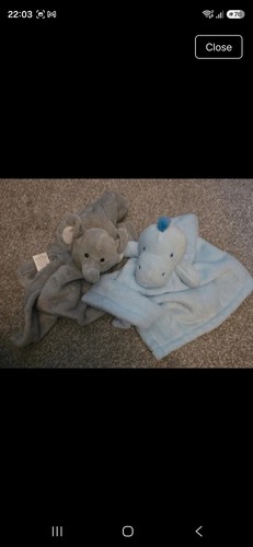 Grey blue elephant - grey, plush