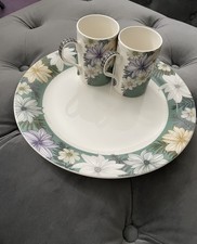 PORTMEIRION Atrium Floral Round 13” Serving Platter -Large Portmerion Salad Tray