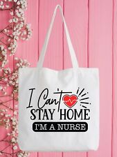 Nurse Lockdown White Tote Bag Gift Idea Shopper Funny Isolation Job Occupation