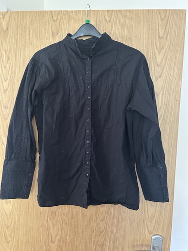 Black cotton shirt edwardian - black,