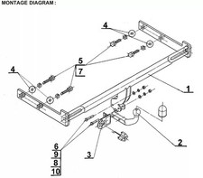Swan Neck Tow Bar For Ford
