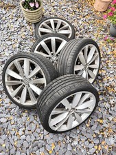 GENUINE VW  TURBINE 19" ALLOY WHEELS X5 & TYREs