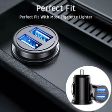 Fast Car Charger 2 USB Port For Iphone Samsung Cigarette Lighter Socket Adapter