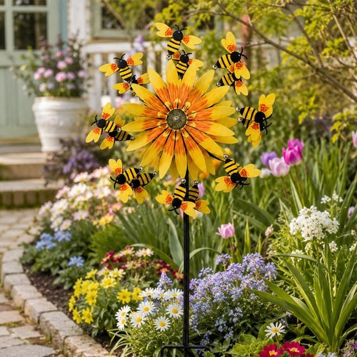 Metal bee sunflower wind - sunflower,