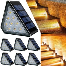 6Pcs Solar LED Deck Lights Outdoor Stair Lights Fence Post Patio Porch Walkways