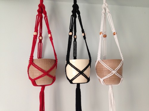 Macrame plant hanger - macrame,