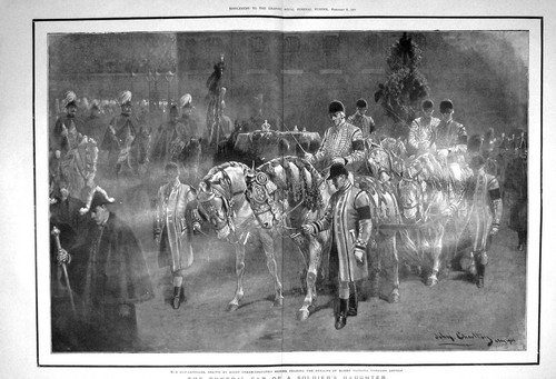 Original old antique print - old,