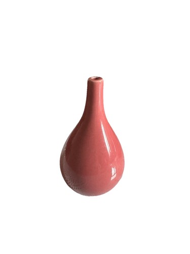Long neck pink ceramic - , vase