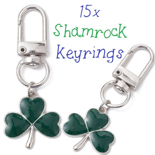 Enamel shamrock keyrings - x,