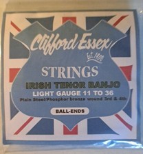 Clifford Essex Light Gauge Irish Tenor Banjo Strings. Ball Ends.