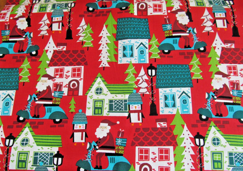 Santa scooter fabric 4 - fabric,