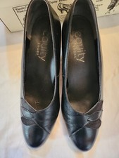 Vintage black leather ladies - black,