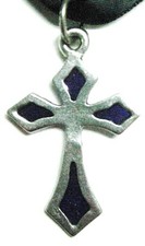 Windows of Light cross - Small Diamond (blue resin)