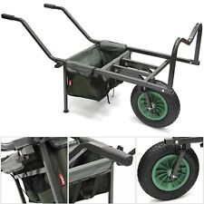 Carp Fishing Barrow Big Wheel & Steel Adjustable Body Built In Tackle Bag Area