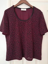 ANN HARVEY BURGUNDY BLACK S/S
