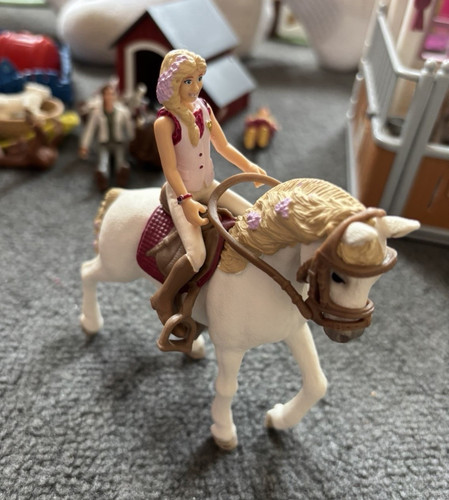 White plastic horse rider - white,